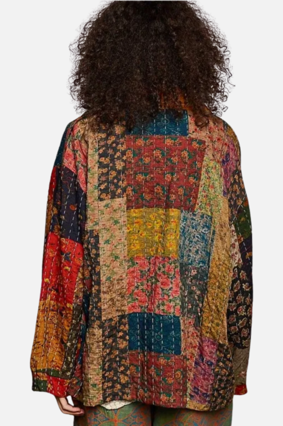 Patchwork Kimono - Taupe Multi