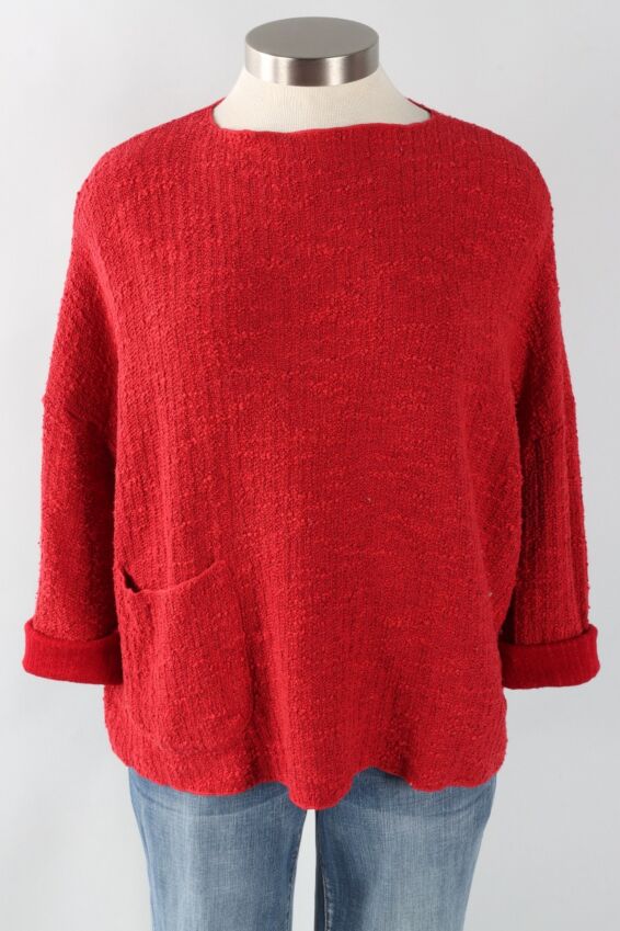 Osize Pocket Pullover - Cherry Sweater Knit
