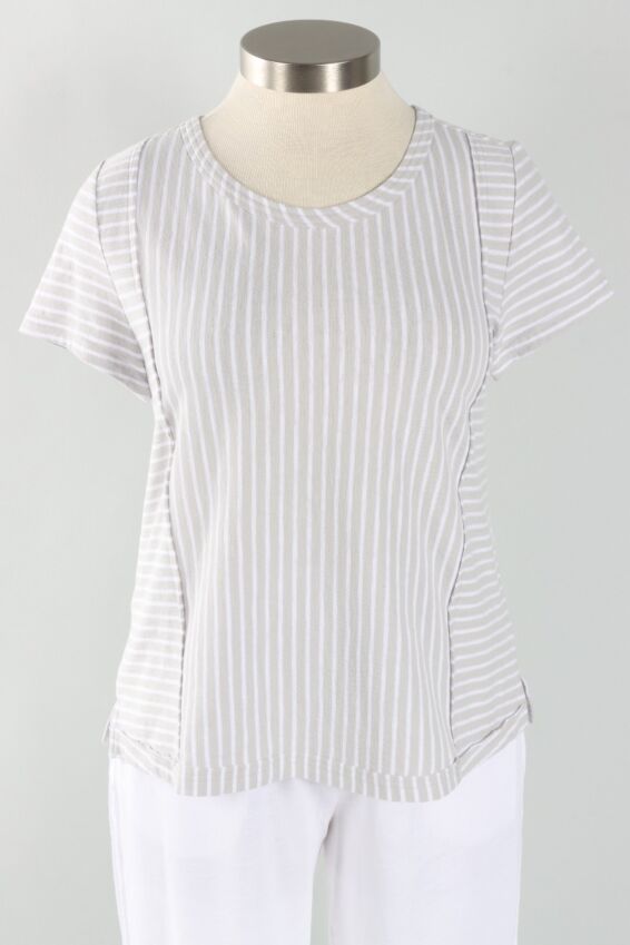 Seamed Tee - Dune Stripe
