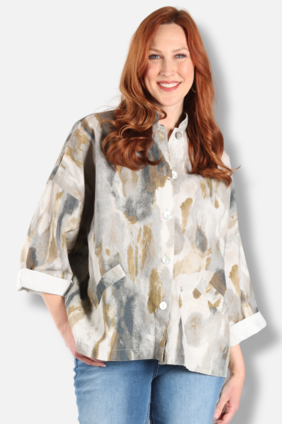 Danuta Jacket - Pioggia Linen Blend