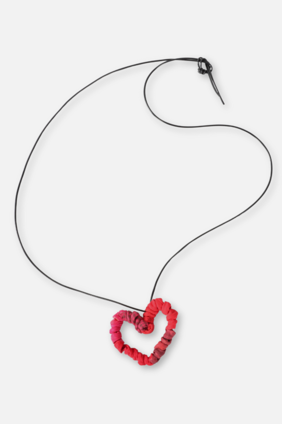 Twisted Heart Necklace - Reds