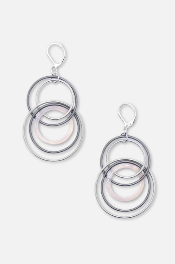 Multi Loop Earring - Silver & Slate