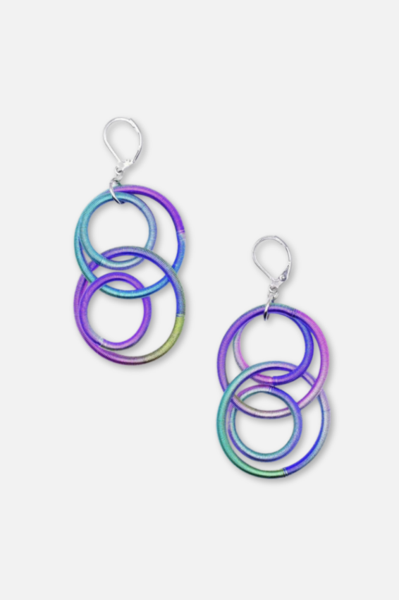 Quatro Loop Earring - Rainbow