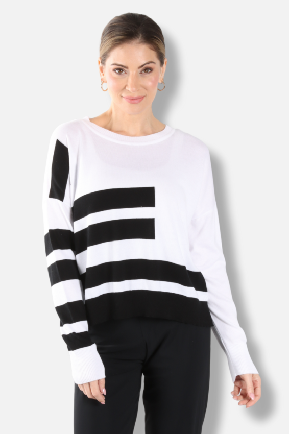 Athletic Sweater - White