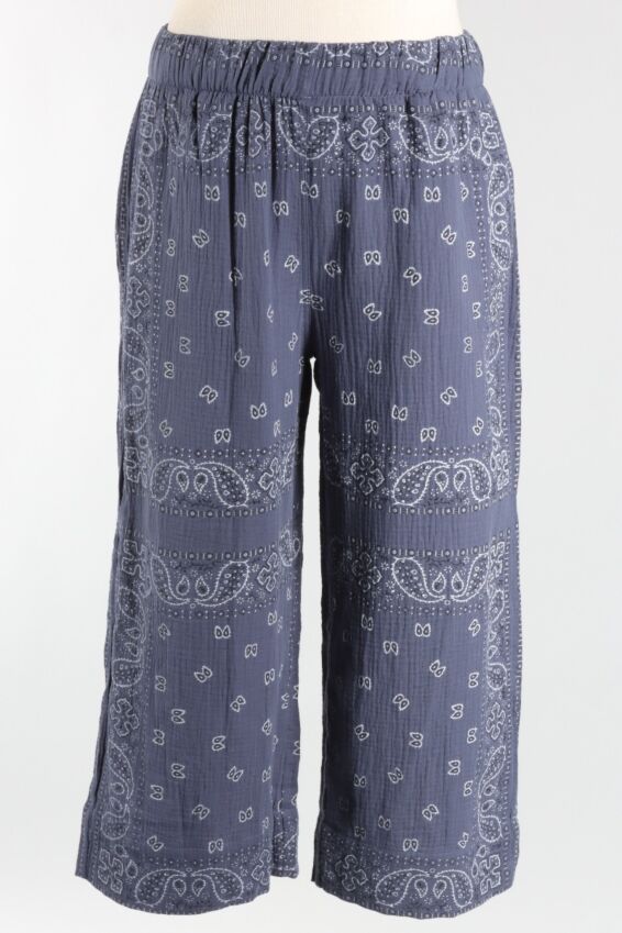 Bandana Crop Pant - Navy