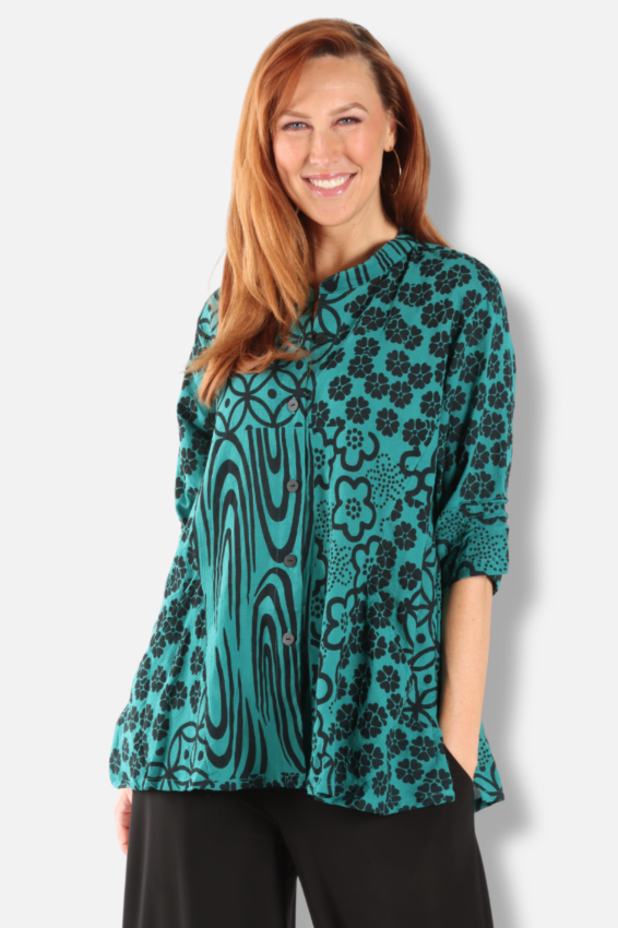 Side Pocket Jacket - Teal Patch Swatch