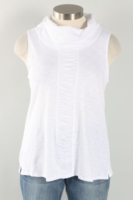 Ruched Panel Tunic - White