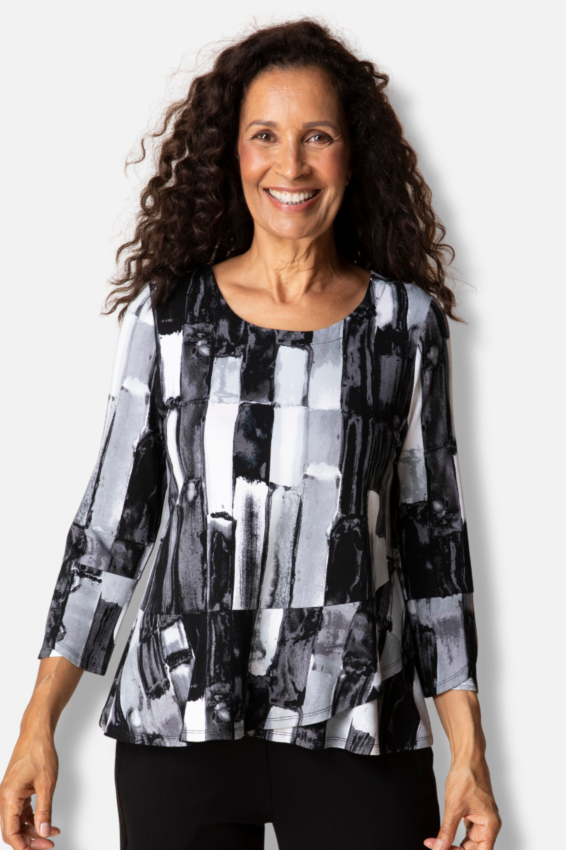 Layered Wrap Top - Black