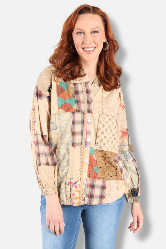 Patchwork Top Plus - Natural