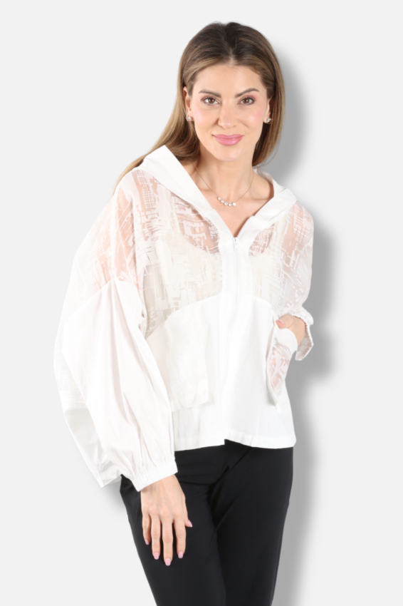 Edge Zip Jacket - White