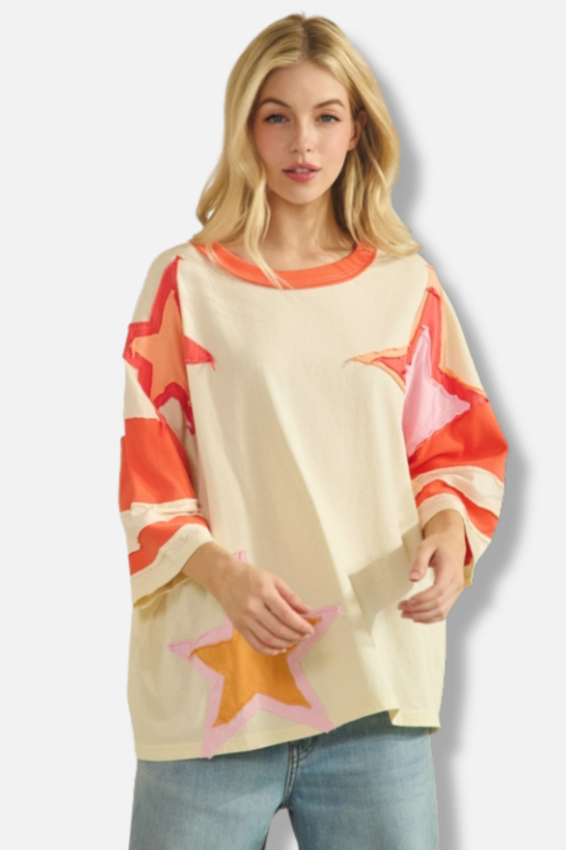 Star Patch Tee - Ivory