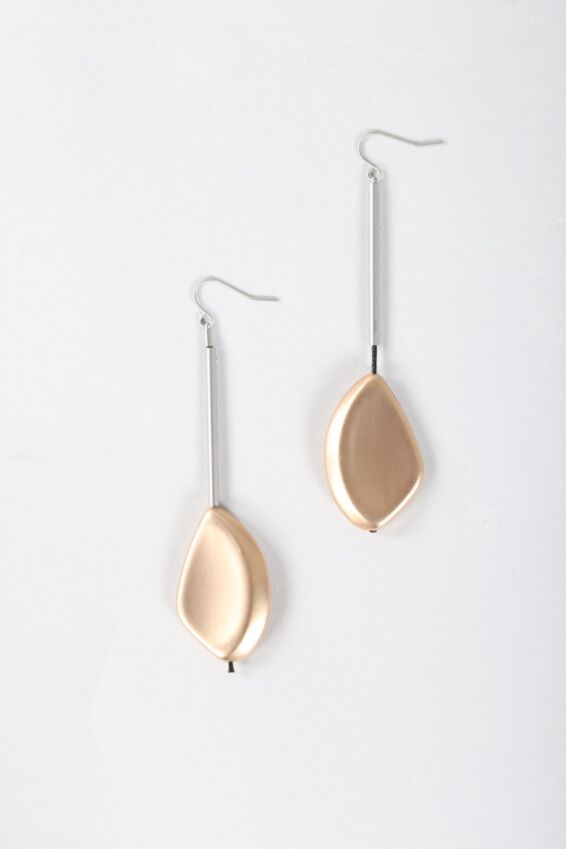 Dangle Earring - Silver & Gold