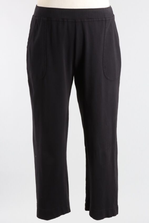 Patch Pocket Crop Pant Plus - Black