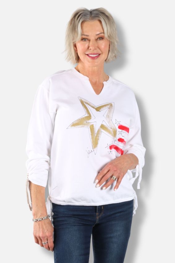 Tie Pullover Plus- White Star & Stripe