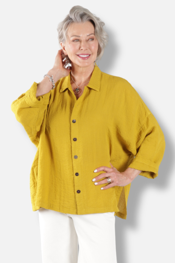 Big Shirt - Mustard Green
