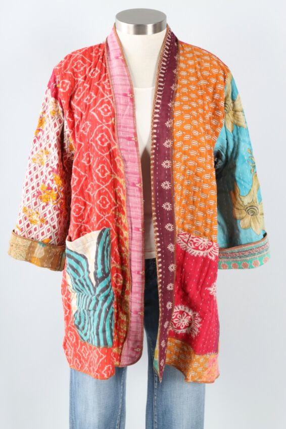 Long Kantha Jacket - Multi Color #9