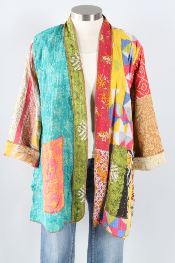 Long Kantha Jacket - Multi Color #10