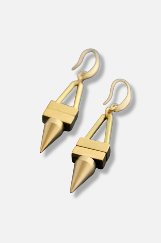 Hematite Earring - Gold  