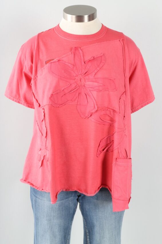 Three Flower Tee - Red #3