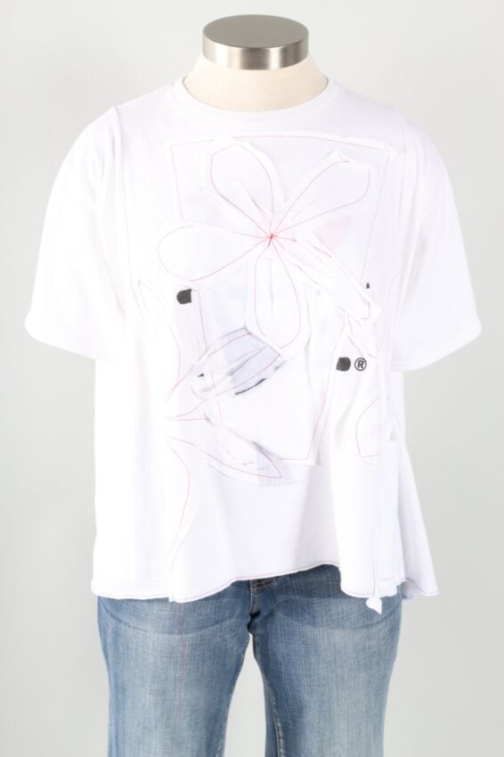 Three Flower Tee - White #4