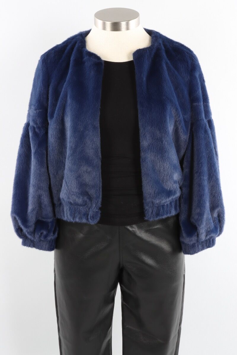 Puff Sleeve Jacket - Navy