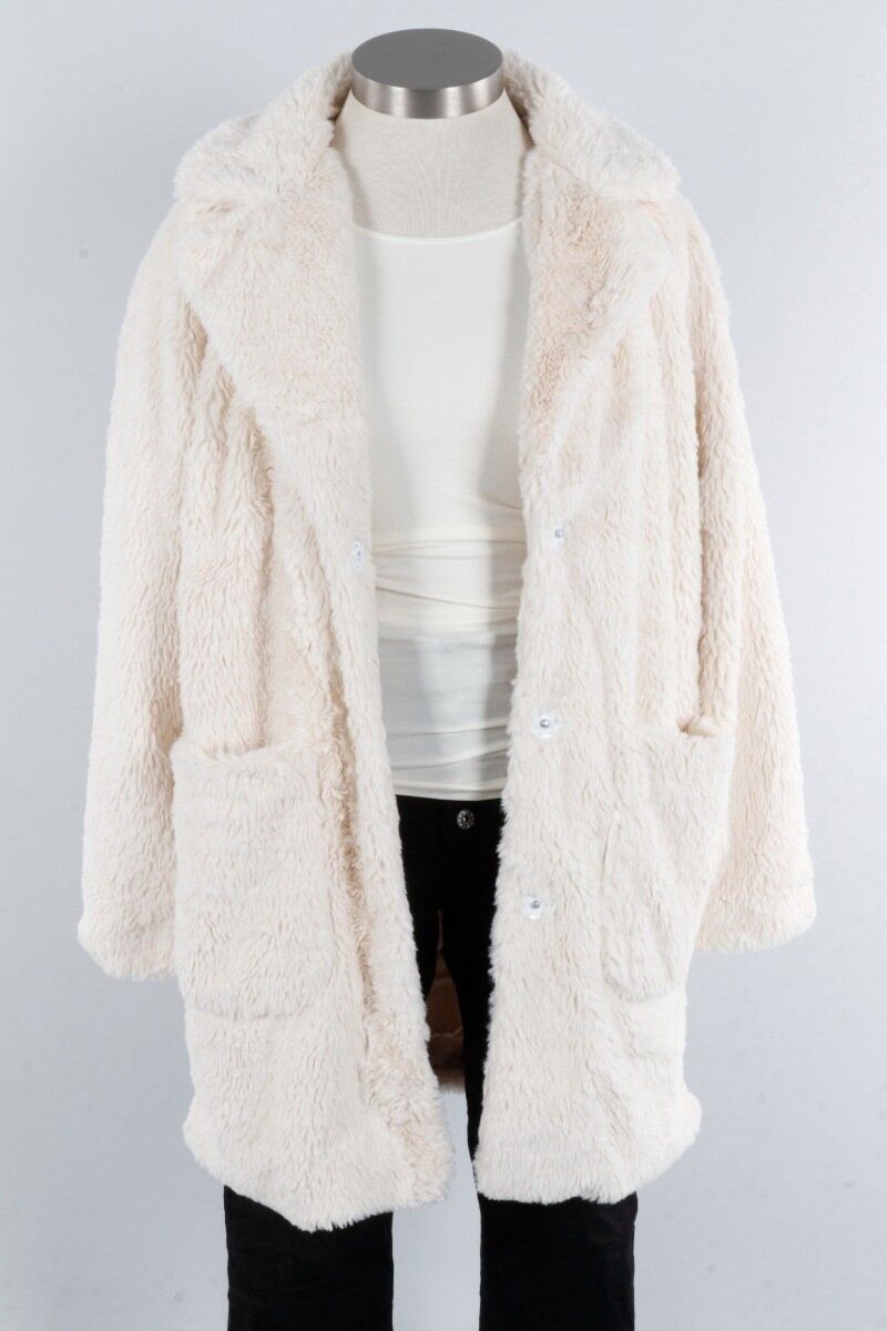 Teddy Long Coat Off White