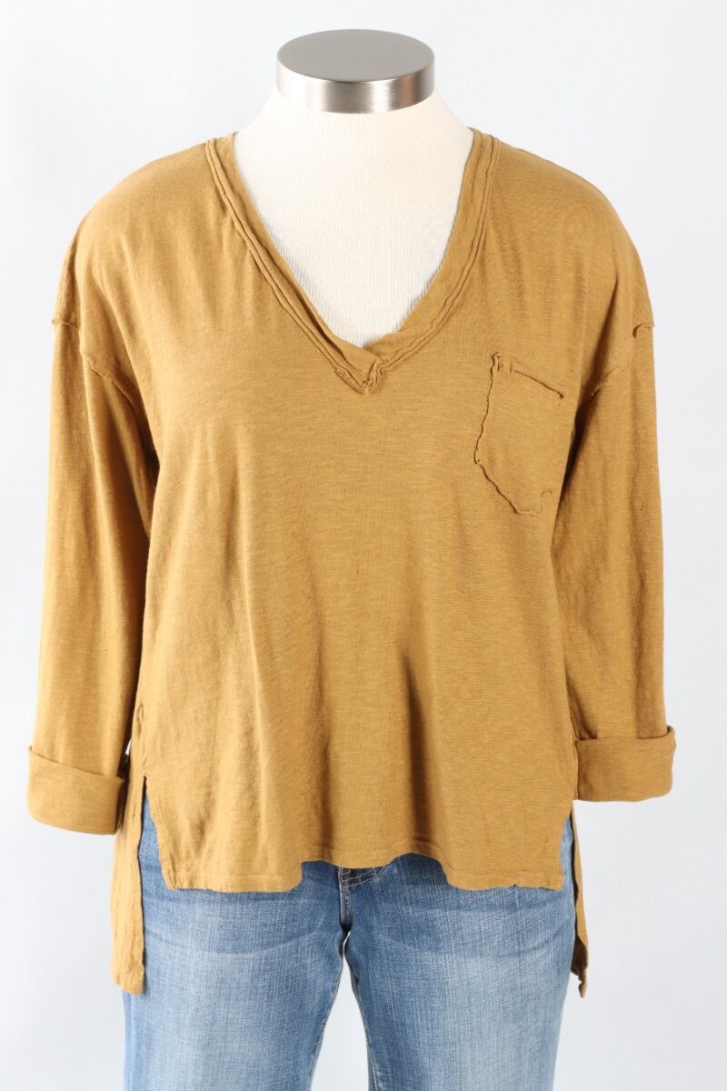 Cutloose Deep V Top in Saddle main image 1